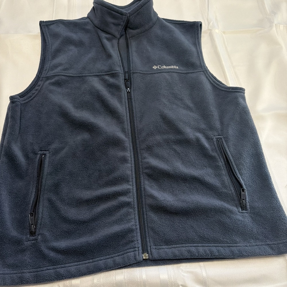 Columbia Mens Steens Mountain Fleece Vest Navy Blue Full Zip XL